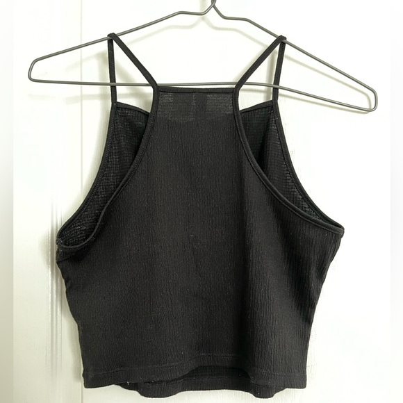 Black High Neck Halter Style Tank Top - Picture 3 of 3